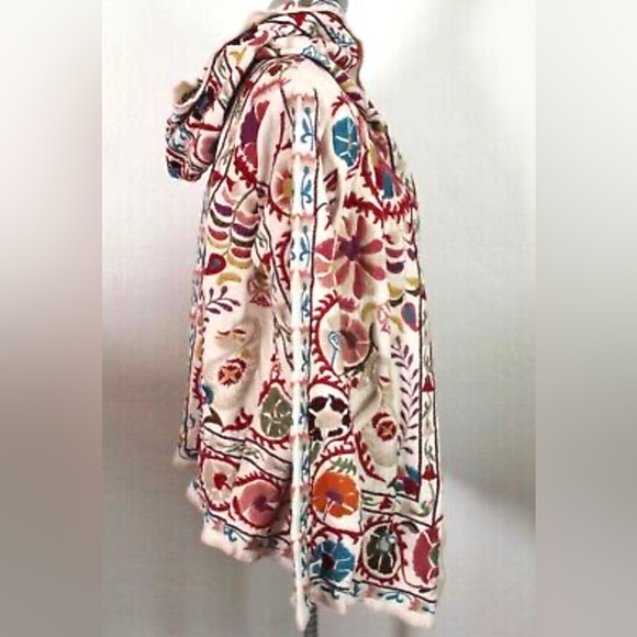 NWT Johnny Was Biya Workshop JWLA Bayou Hoodie Sweater Cardigan Hooded Jacket L - Picture 4 of 6